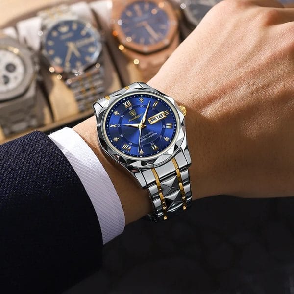 Premium Quality Quartz Watch | Poedagar 615 | Blue |